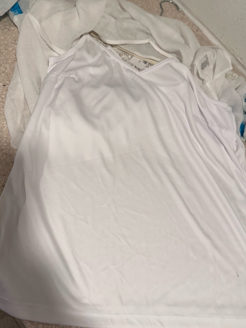 Roz & Ali DressBarn White Boho Embroidered Lace Peasant Blouse Tunic Top Large - Picture 11 of 16